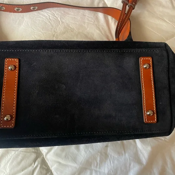 Dooney & Bourke Navy Suede Shoulder Bag - Picture 5 of 10